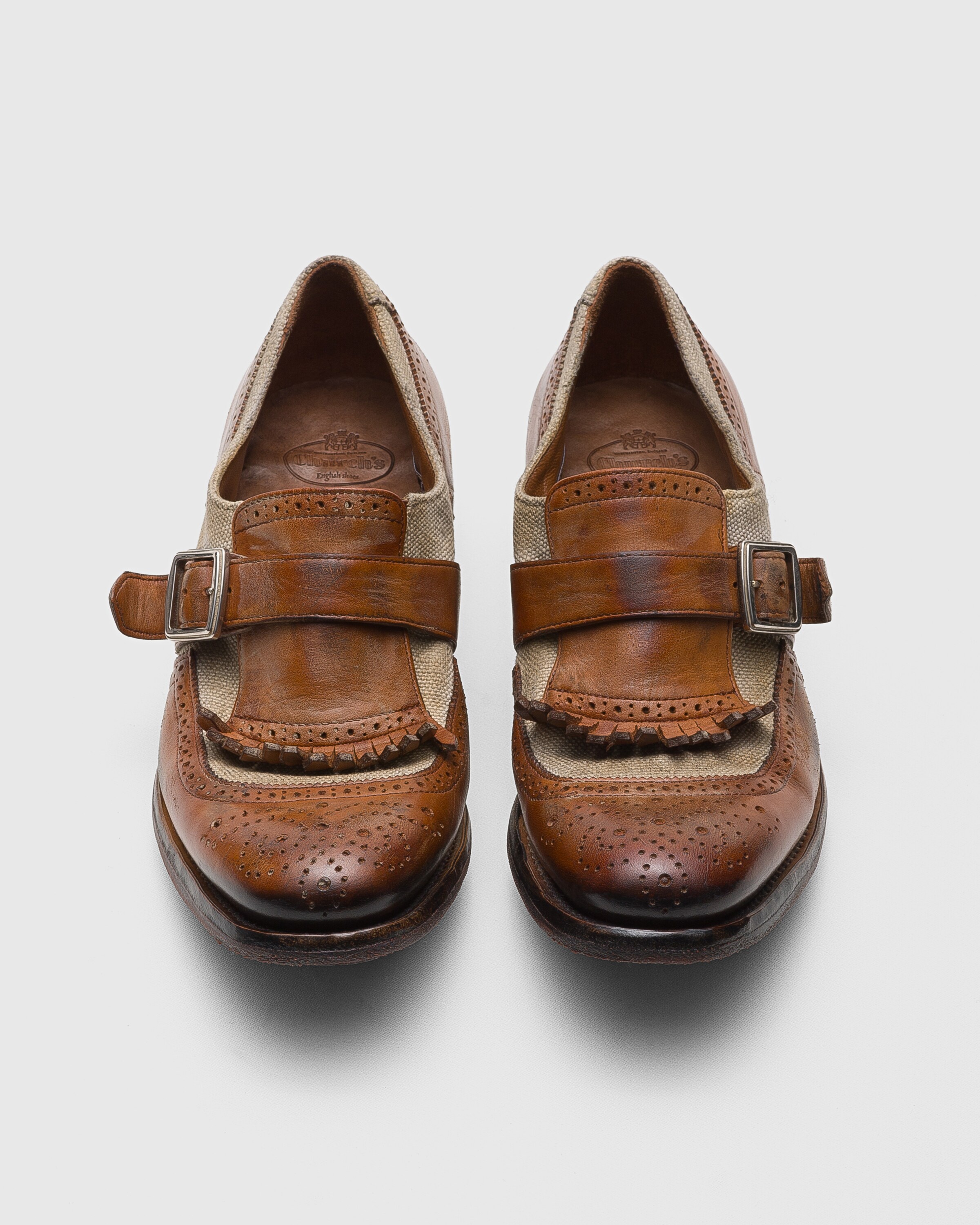 Monk Straps in calfskin and fabric - 6