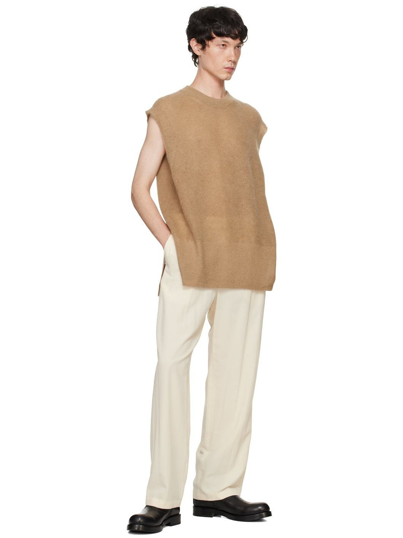 ATON Beige Super Kid Mohair Vest outlook