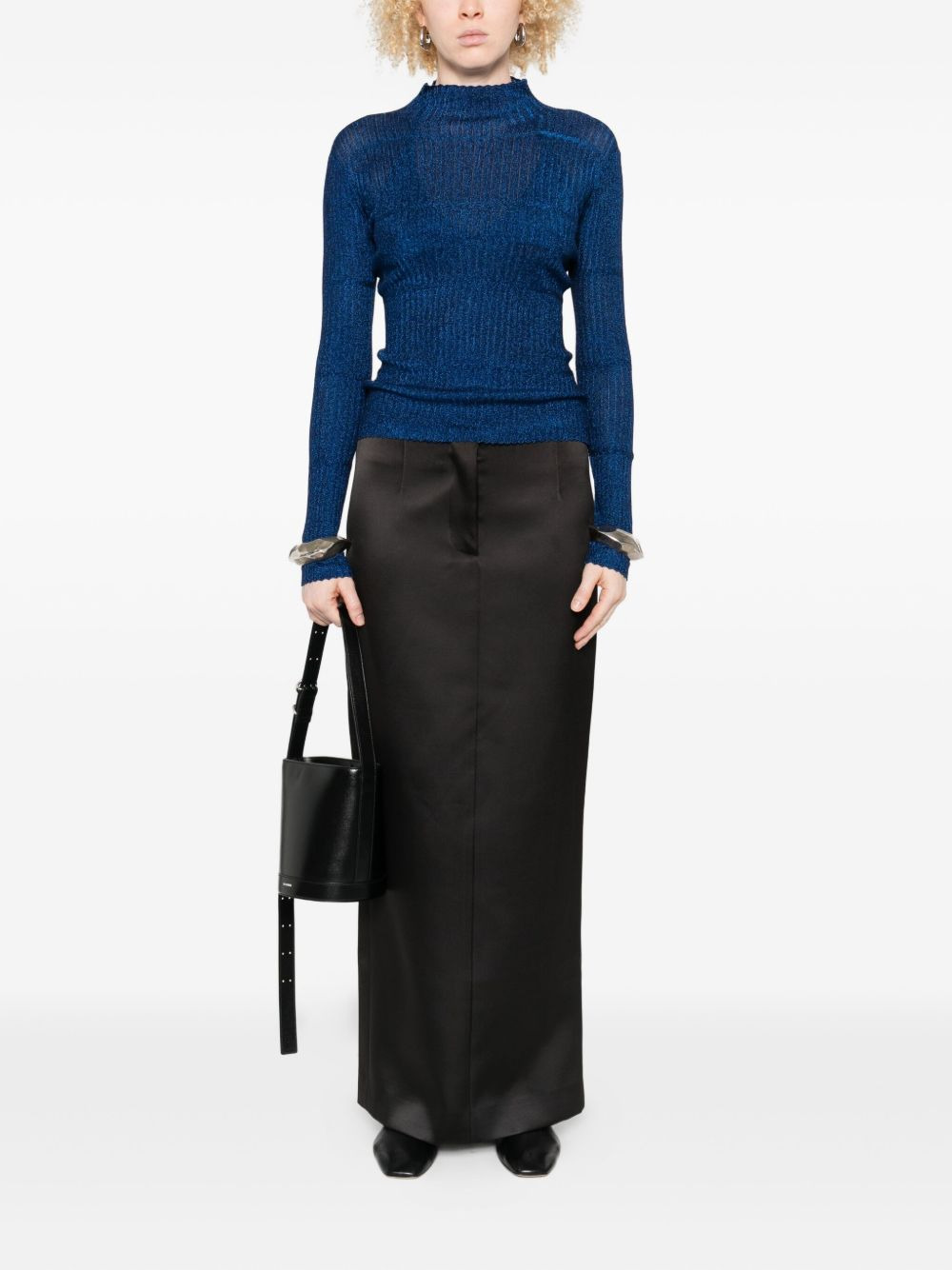 turtleneck ribbed sweater - 2