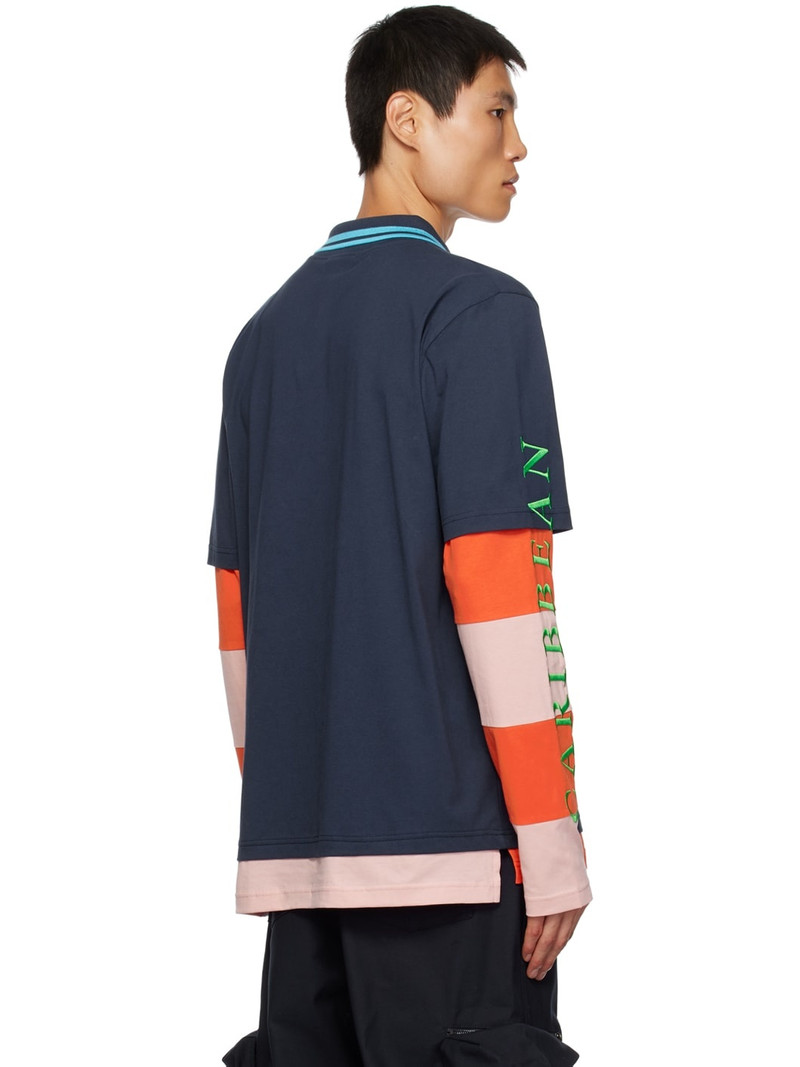 Navy & Pink Striped Polo 3
