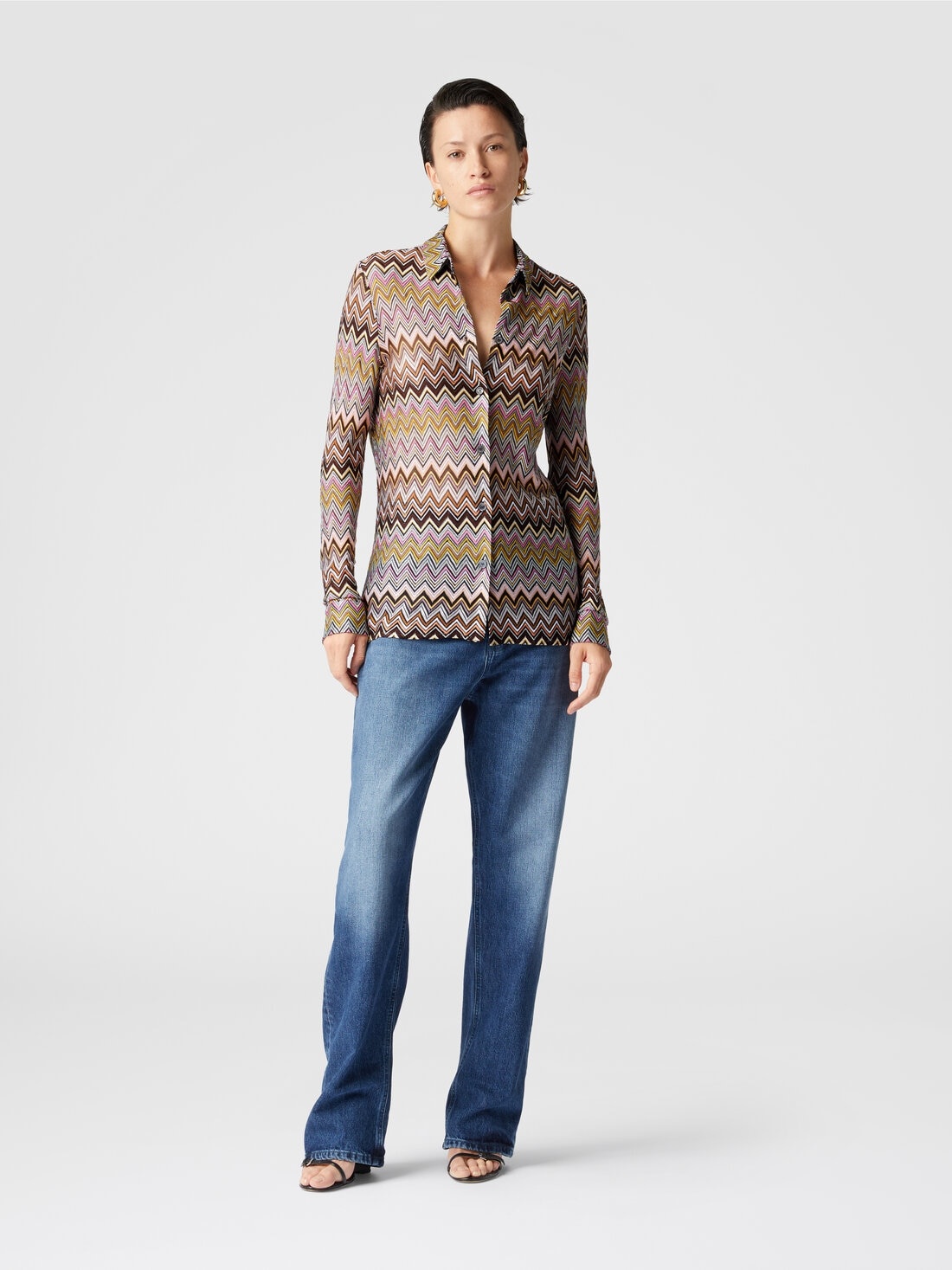 Zig zag viscose knit shirt - 2