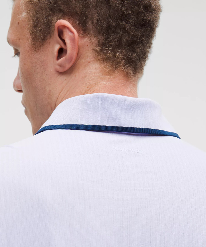 UV-Protective Striped Mesh Tennis Polo Shirt 7