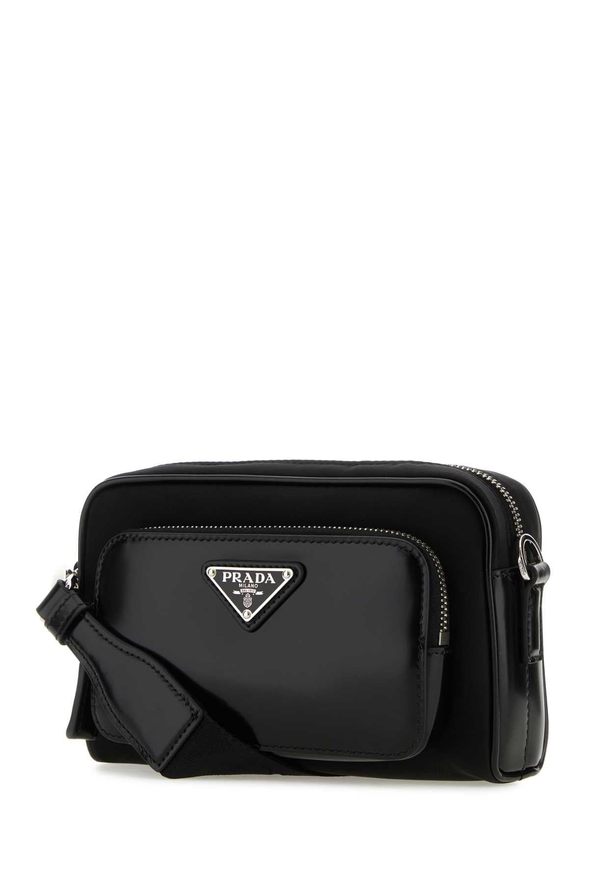 Prada Men Black Re-Nylon And Leather Crossbody Bag - 2