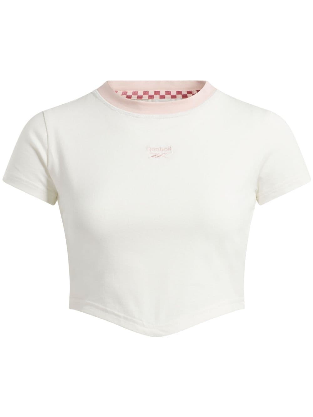 logo-embroidered cropped top - 1