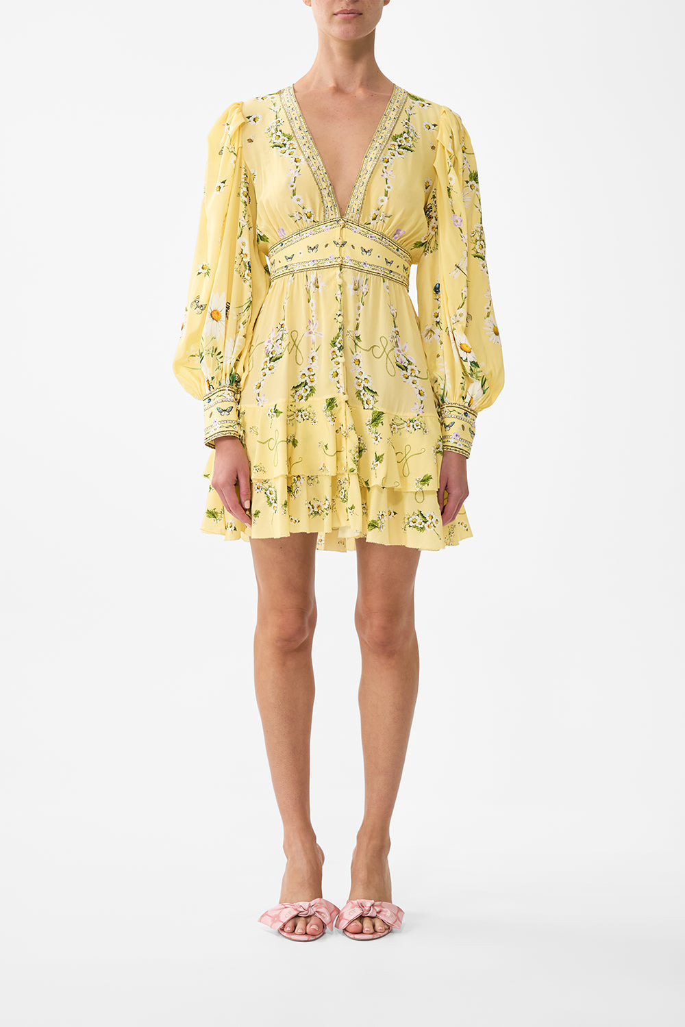BUTTON FRONT FRILL DRESS - 2