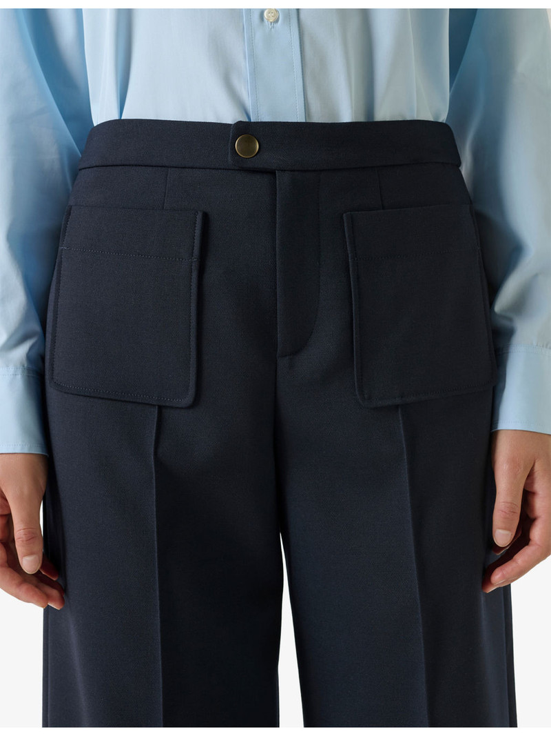Harry Flared Straight-Leg High-Rise Stretch-Woven Trousers 5