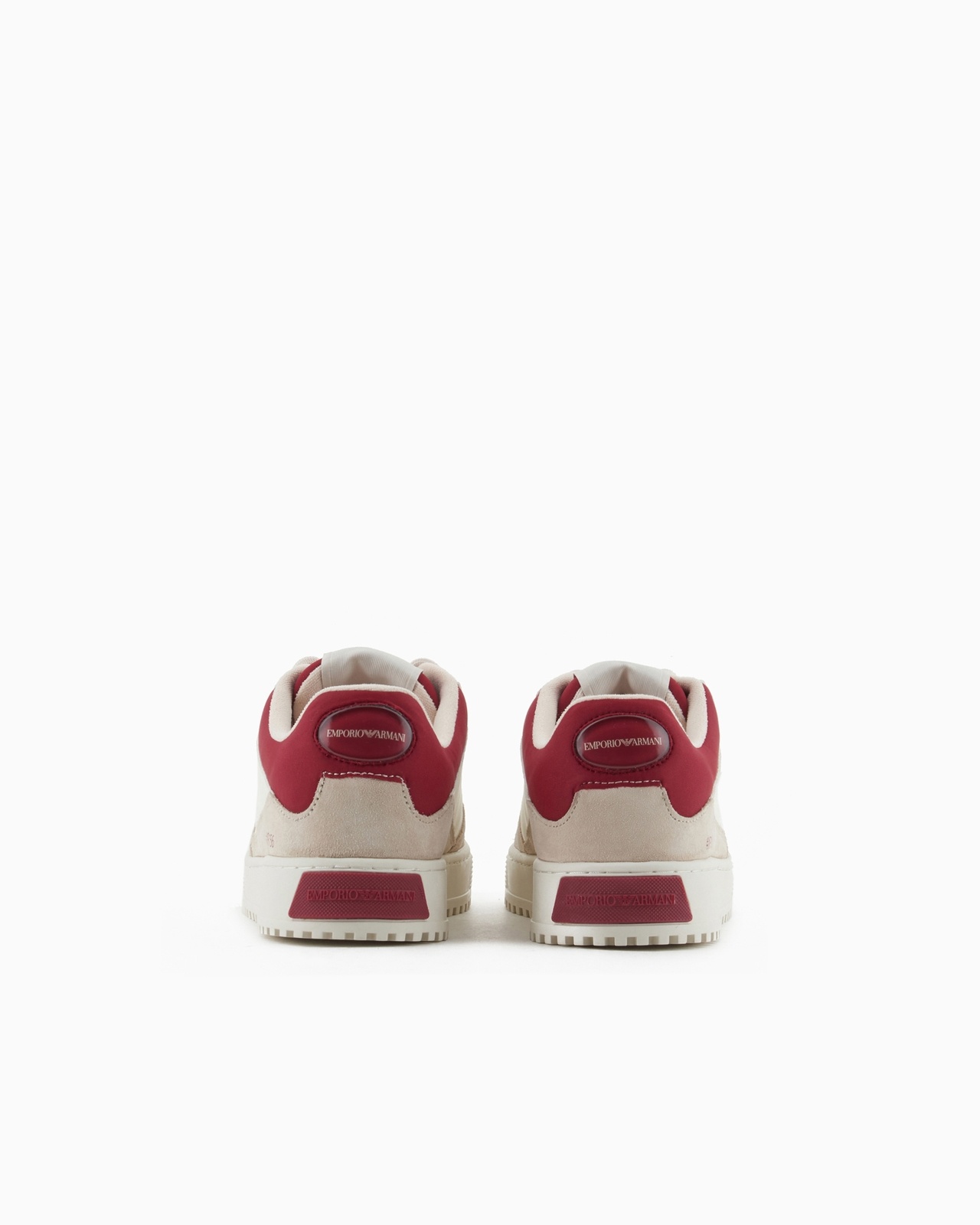 LEATHER SNEAKERS WITH SUEDE DETAILS AND OVERSIZED EMBOSSED EAGLE - 4