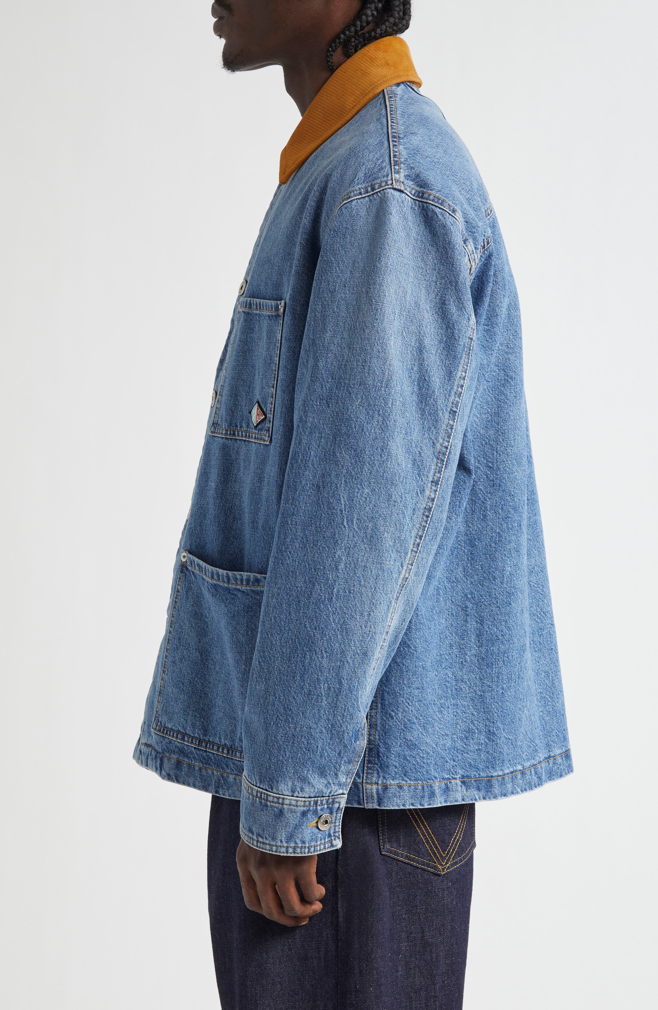 Bottega Veneta Padded Denim Workwear Jacket in 4715 Mid Blue at Nordstrom - 4