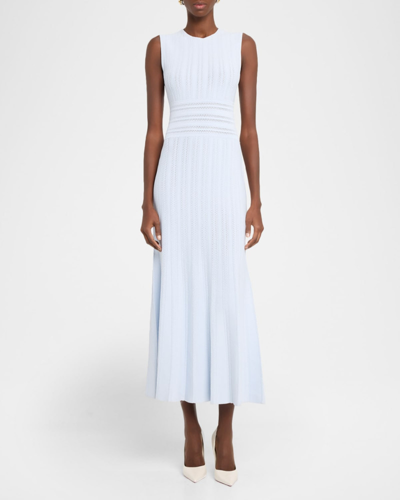 ADAM LIPPES Sloan Pointelle Knit Sleeveless Midi Dress outlook