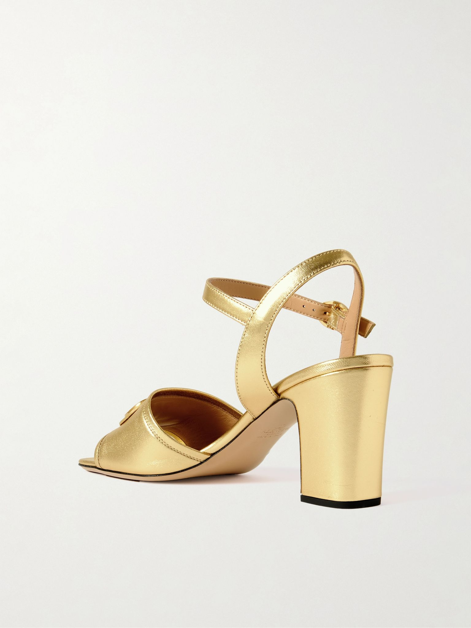 VLogo 70 embellished metallic leather sandals Gold - 3