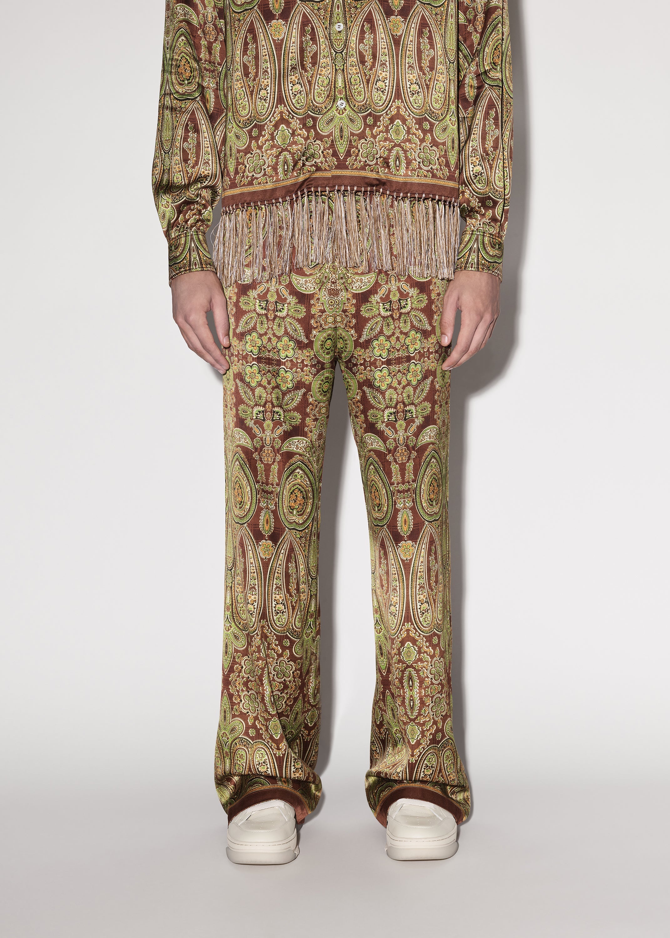 TAPESTRY PRINT FLARE TROUSER - 2