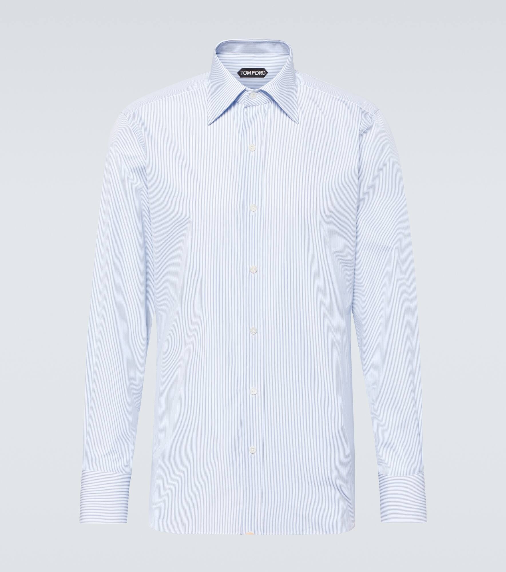 Pinstripe cotton poplin shirt - 1