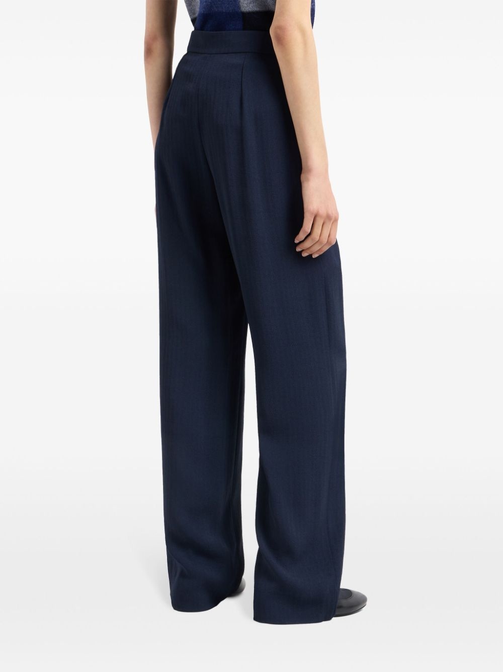 high-waisted fine-ribbed trousers - 3