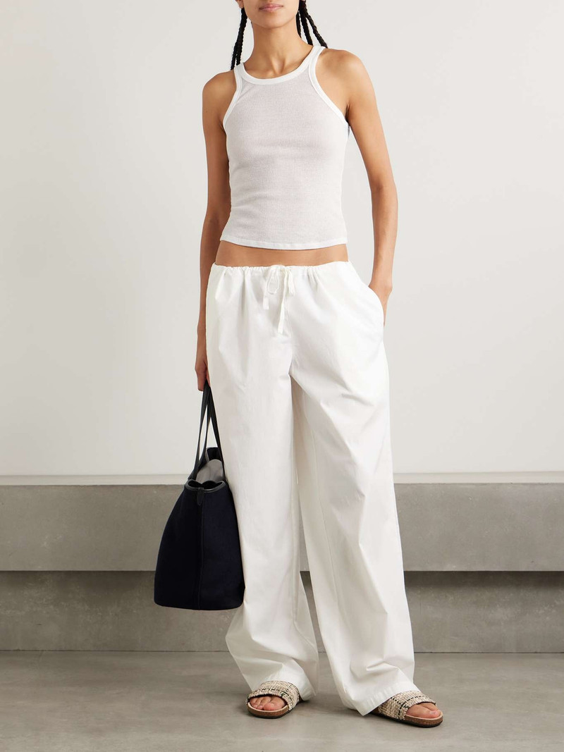 SKIMS Cotton-blend poplin wide-leg pants - Snow White outlook