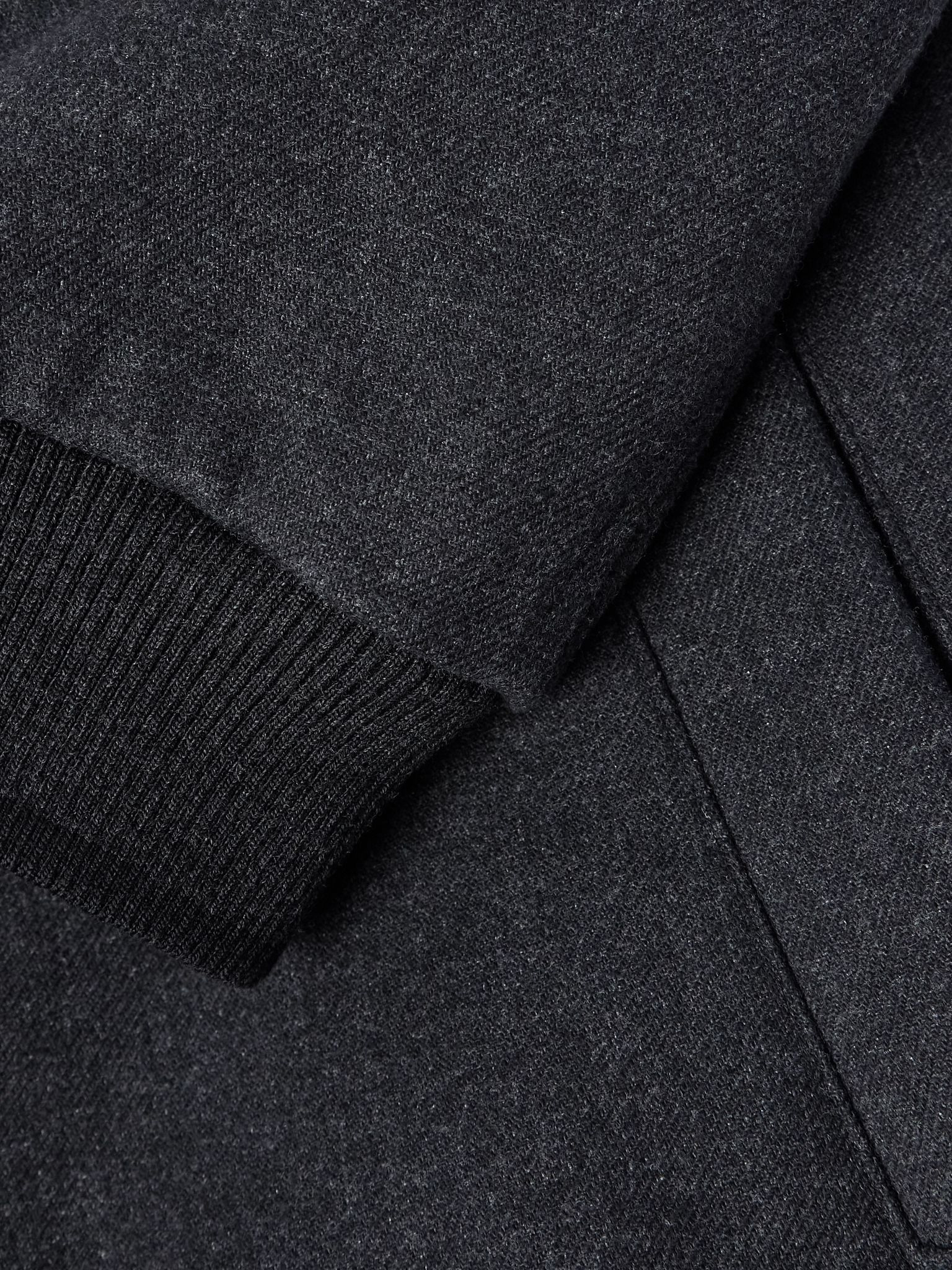 Reversible Brushed-Twill and Printed Matte-Satin Bomber Jacket Dark gray - 6