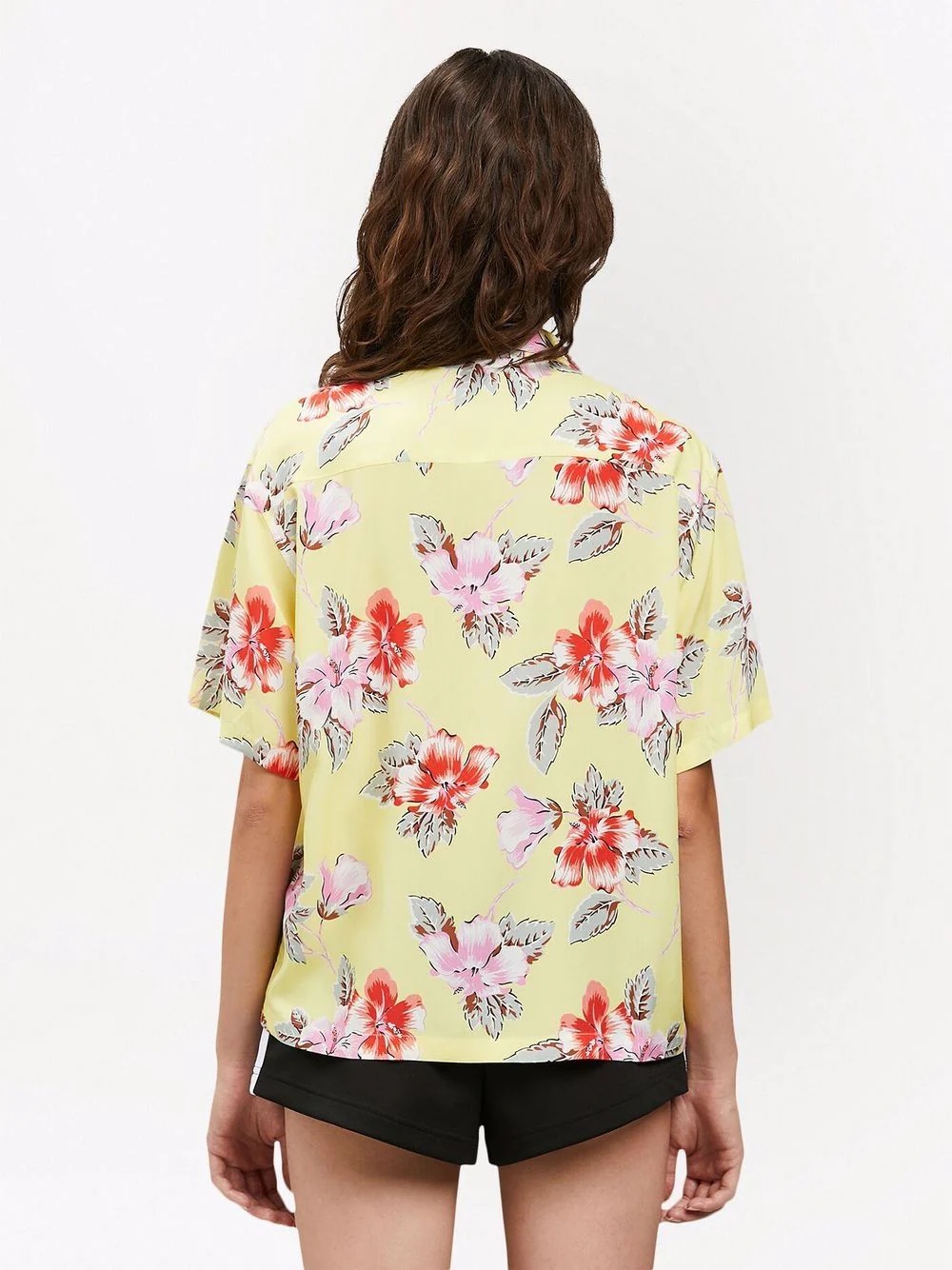 hibiscus-print short sleeve shirt - 4