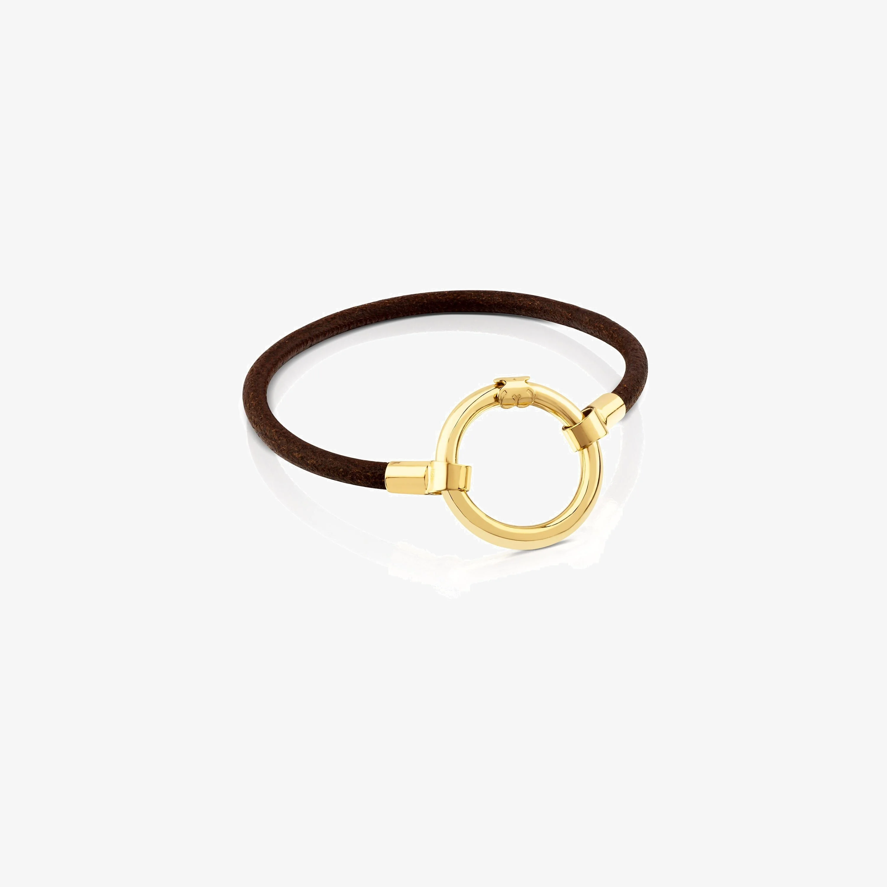 18K gold vermeil and Leather Hold Bracelet - 1