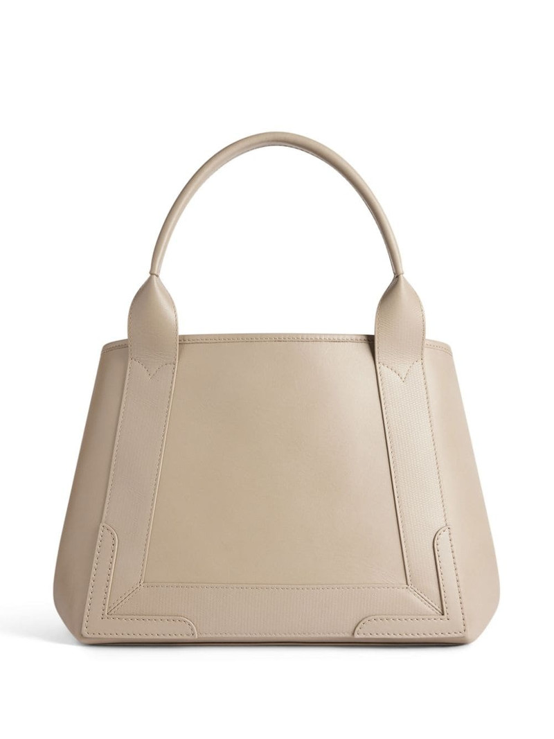 BALENCIAGA embossed-logo leather tote bag outlook