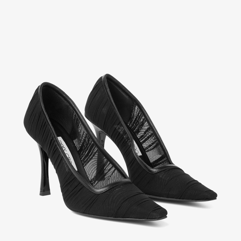 Lotta 100 Black Tulle and Nappa Pumps 3