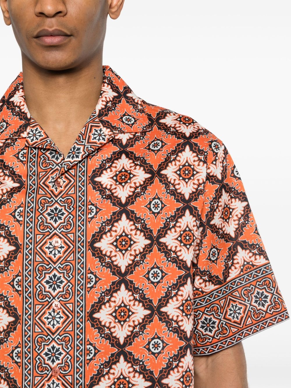 mosaic-print cotton shirt - 5