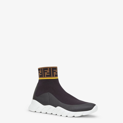 FENDI Black tech fabric high-tops outlook