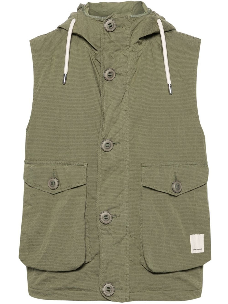 sleeveless ripstop hooded jacket 1