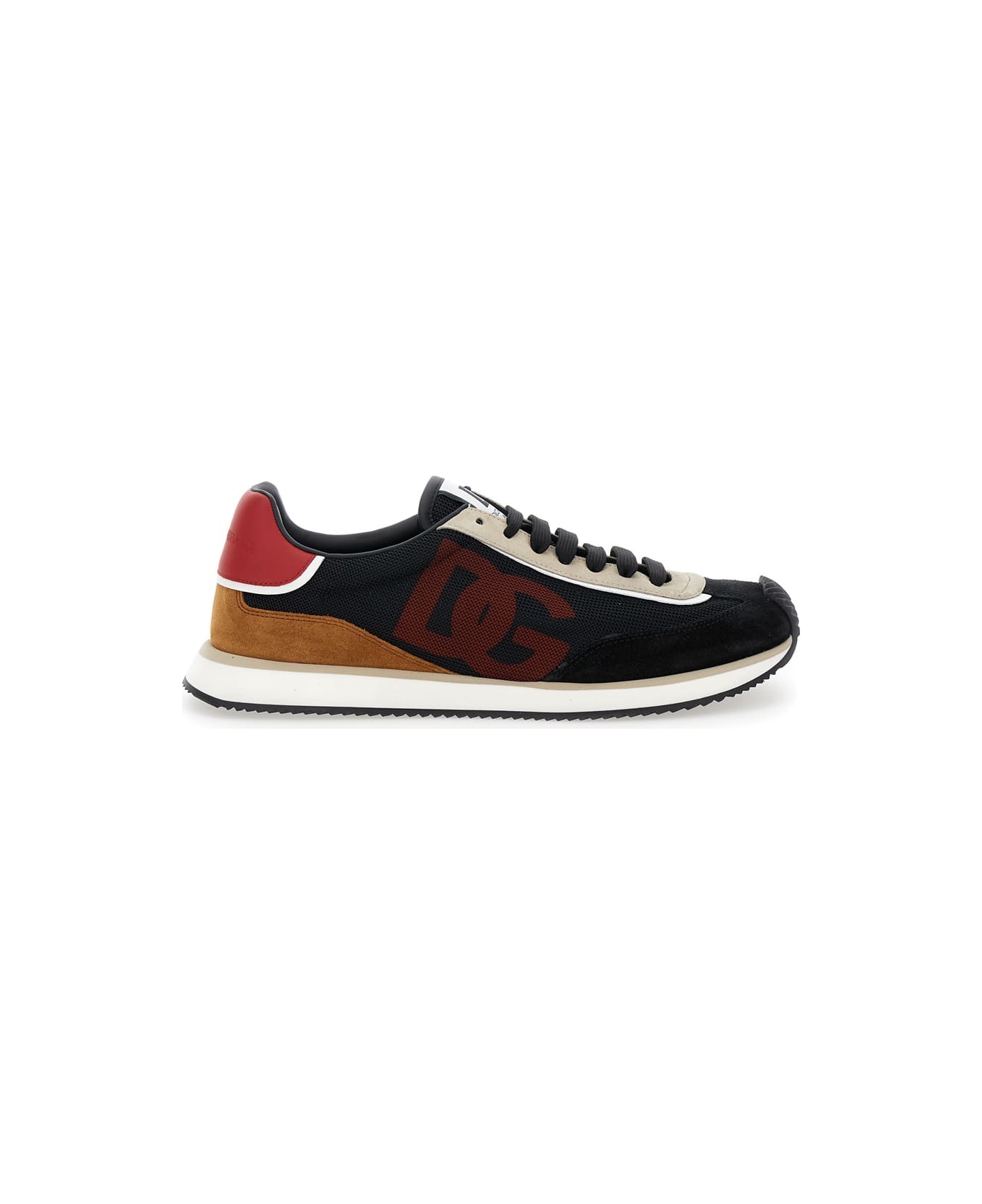 'aria' Blue Running Sneakers With Logo Detail In Suede And Tech Fabric Man - 1