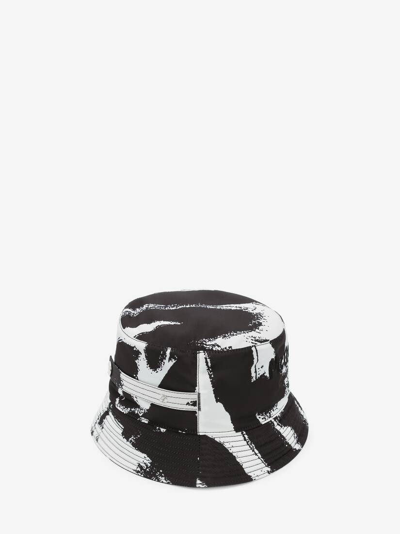 Mcqueen Graffiti Bucket Hat in Black/ivory - 2