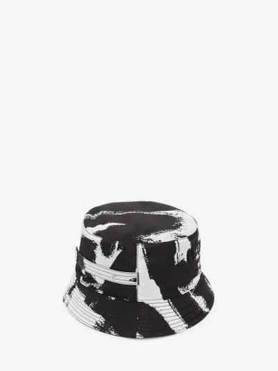Alexander McQueen Mcqueen Graffiti Bucket Hat in Black/ivory outlook