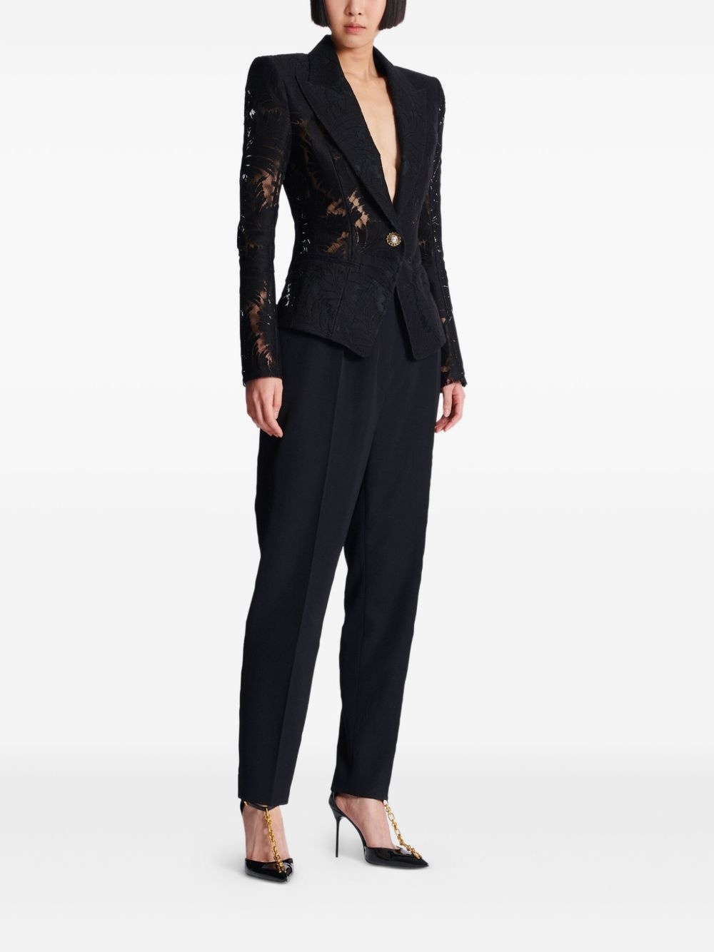 lace fitted jacket - 3