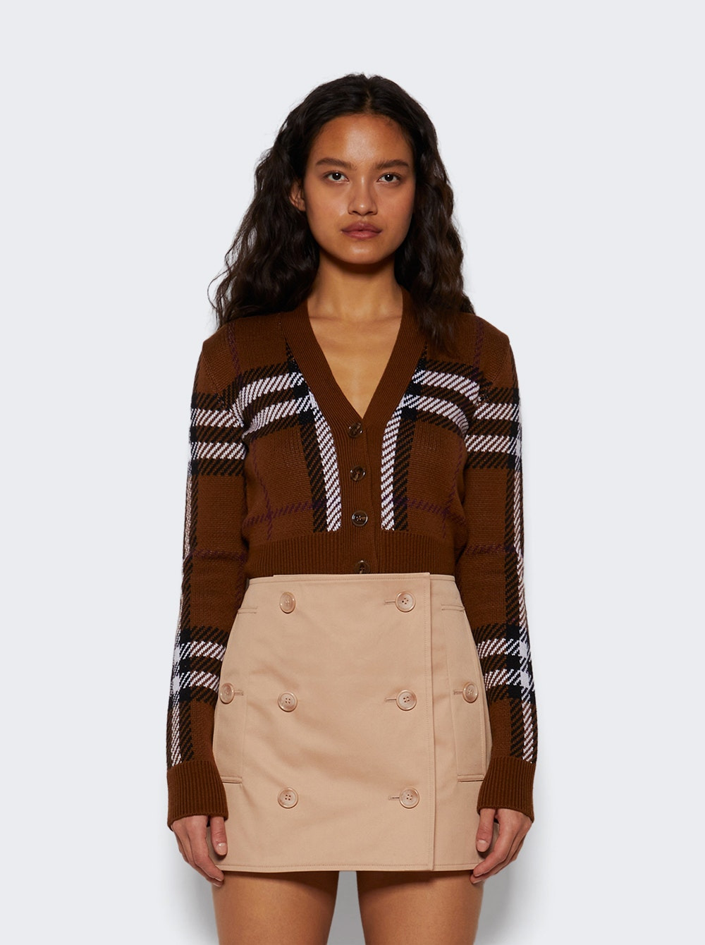 Cotton Gabardine Trench Mini Skirt Pale Nude - 4