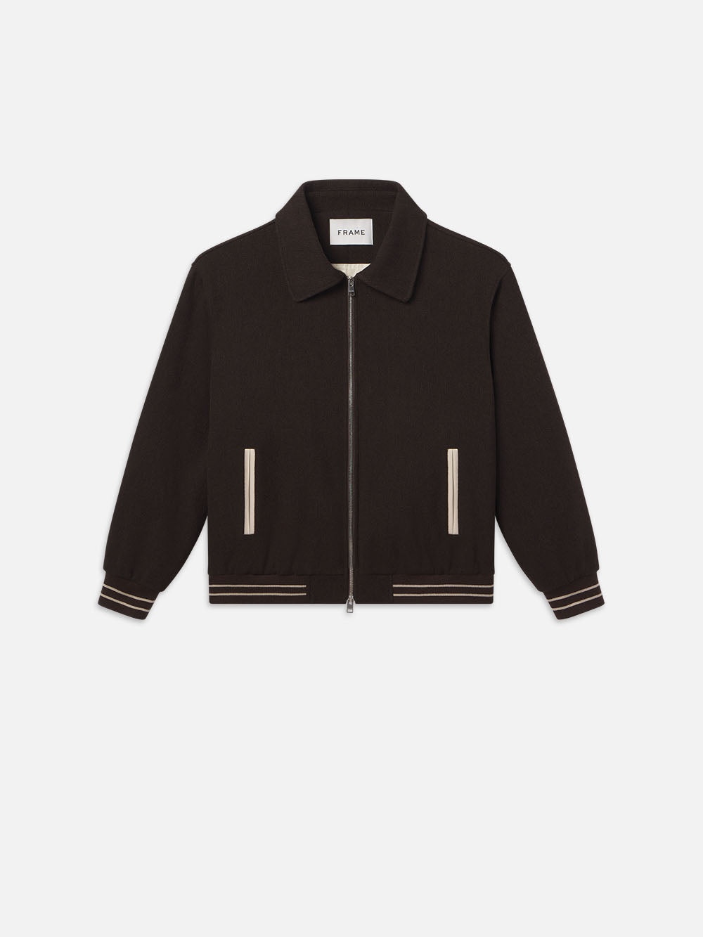 Varsity Jacket in Dark Brown - 1