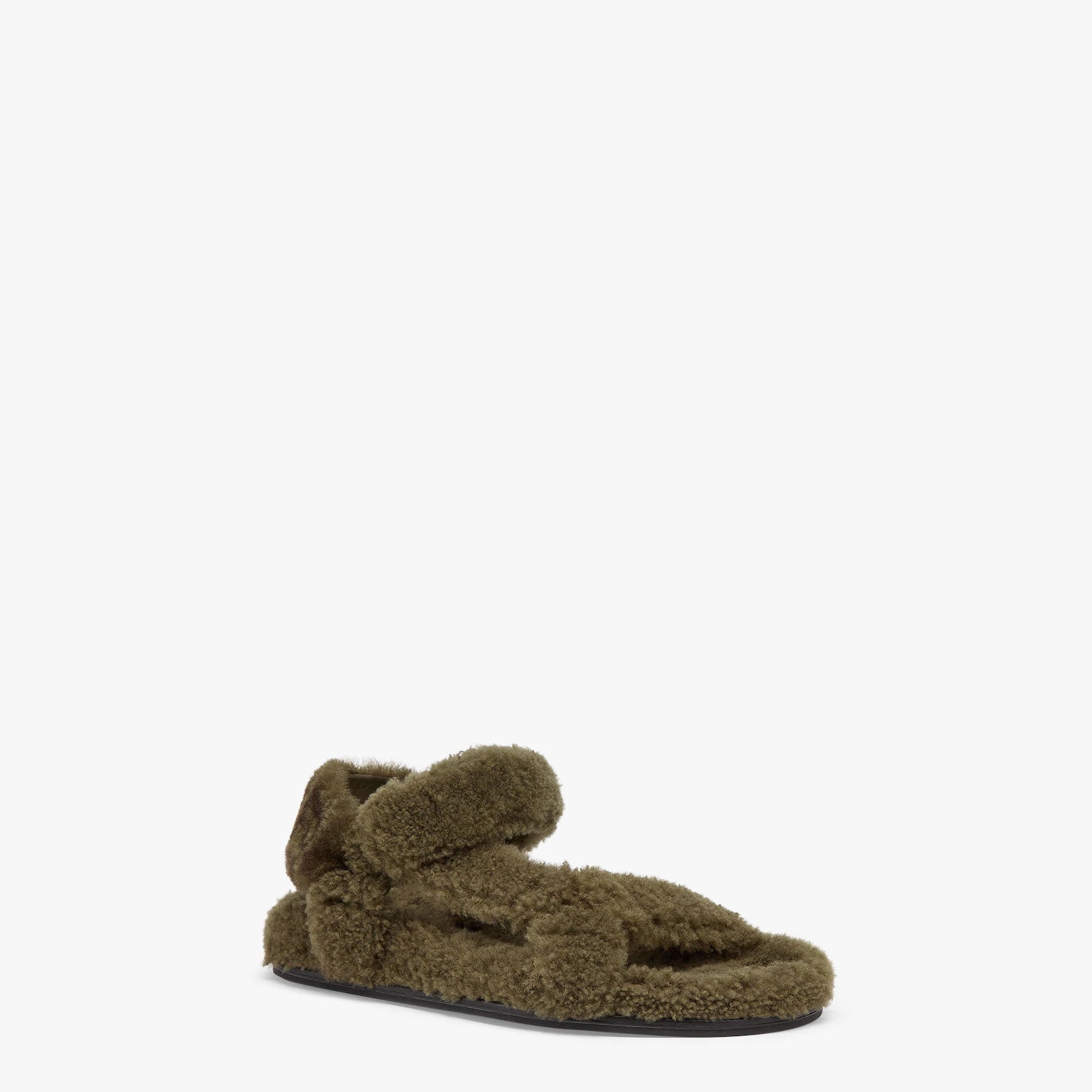 Green sheepskin sandals - 2