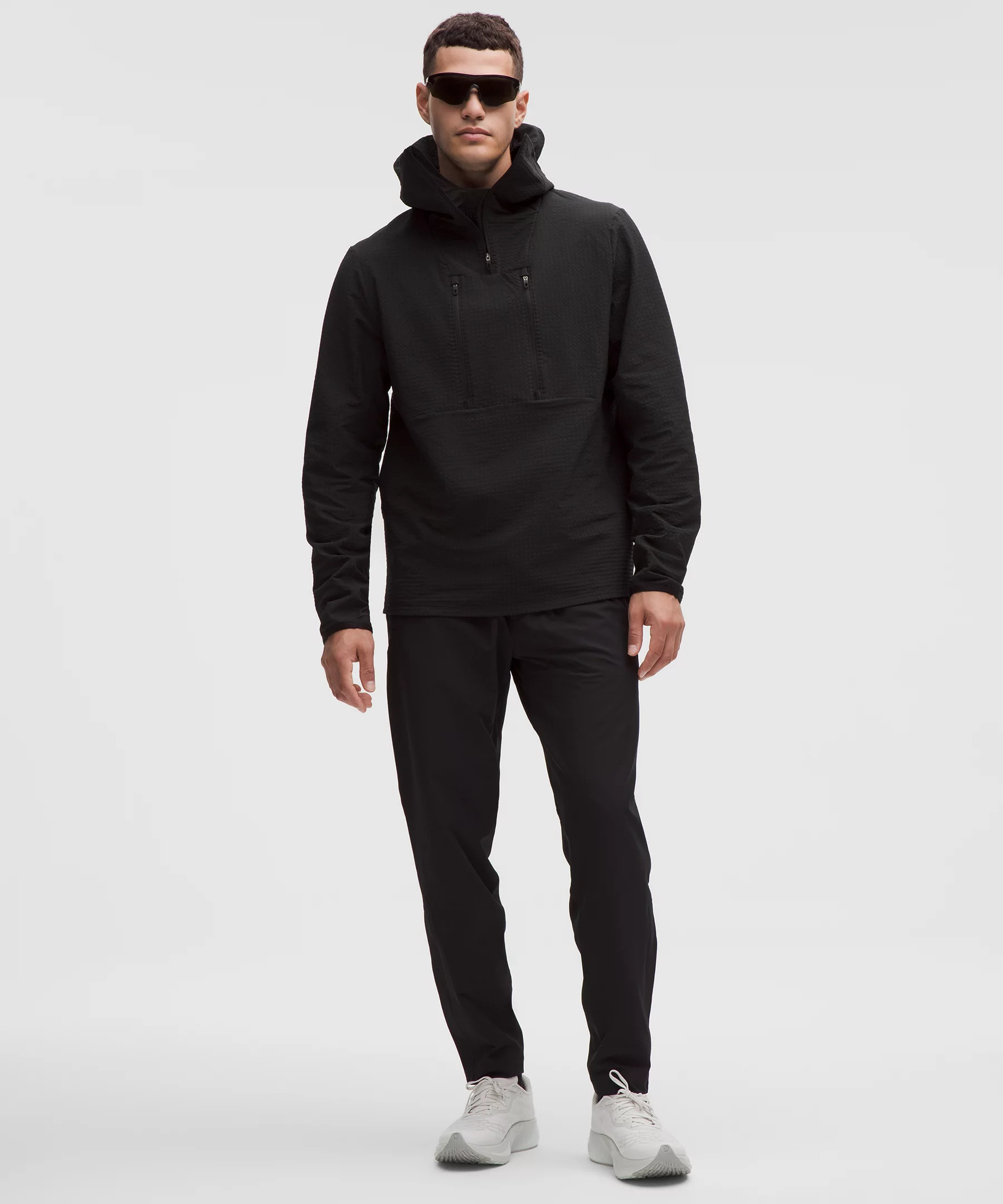 Grid Fleece High-Neck Pullover Hoodie - 2