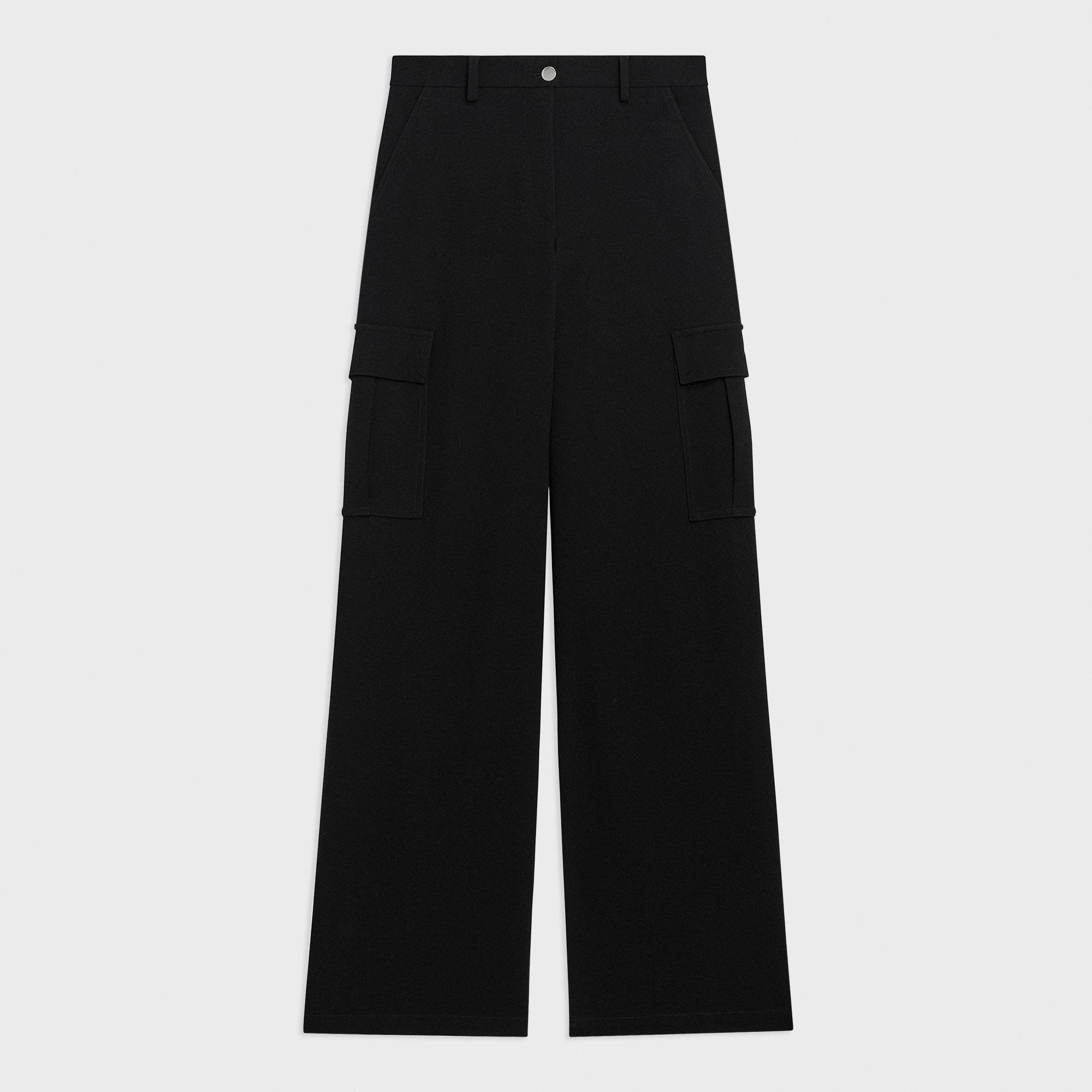パンツ Theory CARGO PKT PANT HZ ADMIRAL CREPE Theory Wide-Leg Cargo Pant in Admiral Crepe | REVERSIBLE