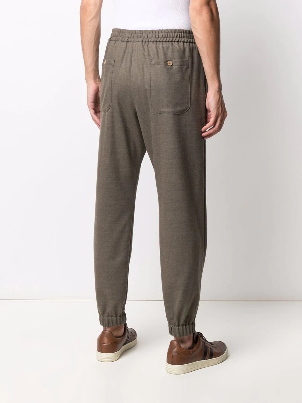 elasticated stretch-wool trousers - 4