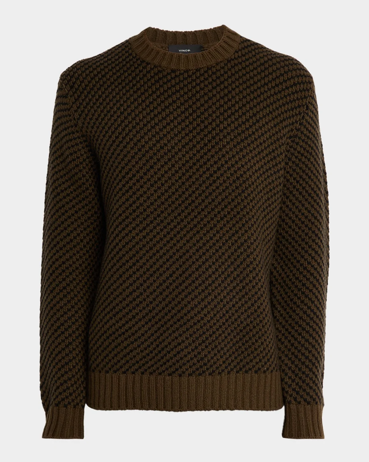 Men's Birdseye Twill Wool-Cashmere Crewneck Sweater - 1