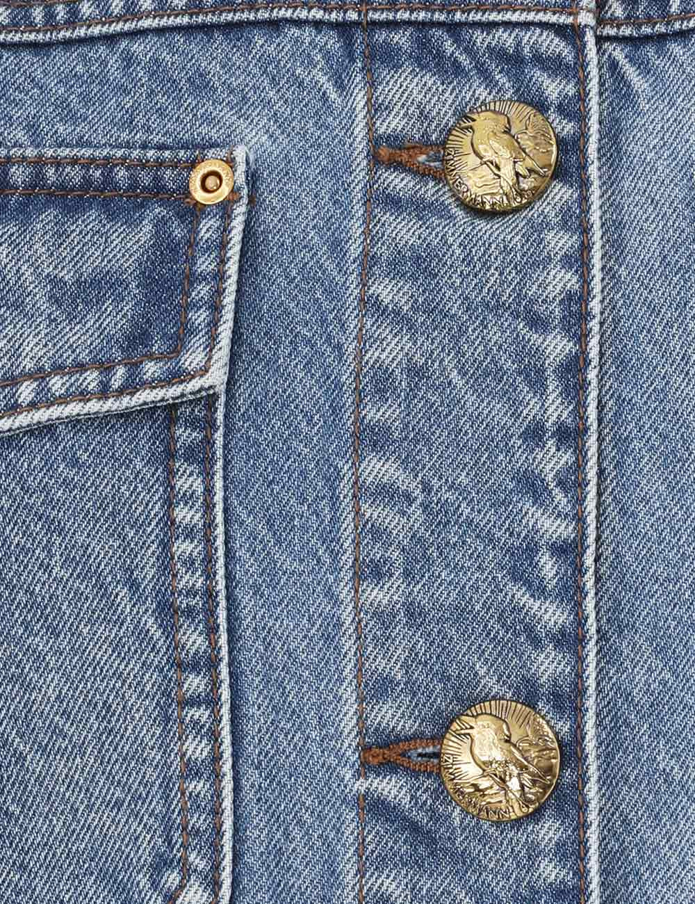 Denim Cropped Jacket - 6