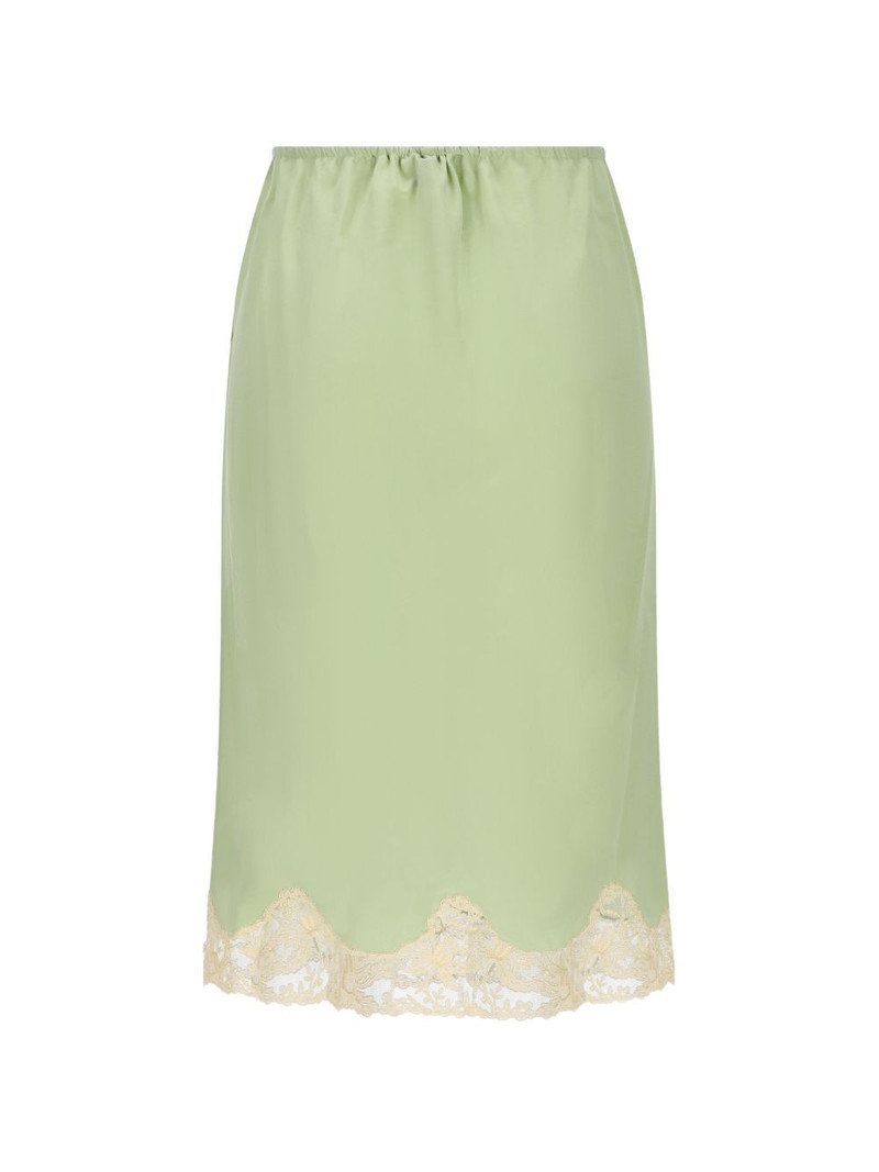 SAINT LAURENT lace trim midi skirt outlook