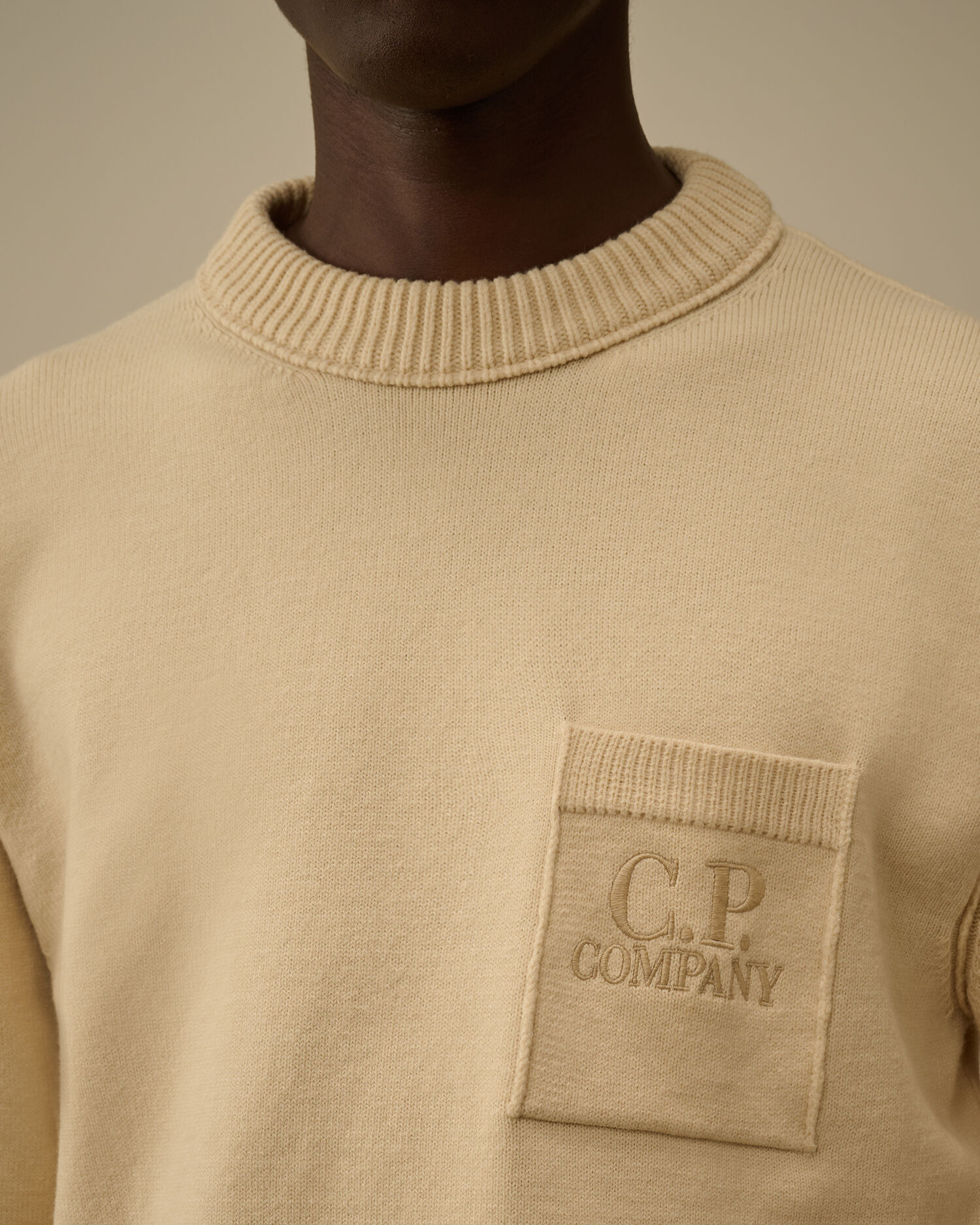 Soft Cotton Stretch Chest Pocket Crewneck Sweater - 5