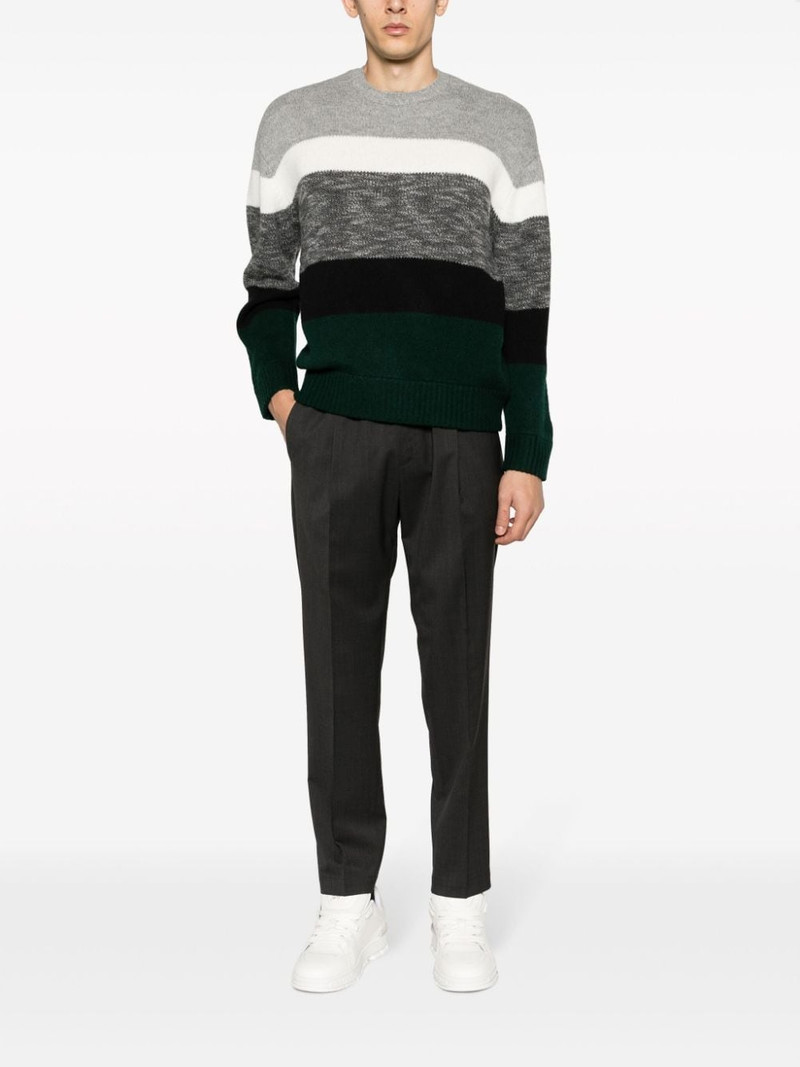 EMPORIO ARMANI striped intarsia-knit jumper outlook
