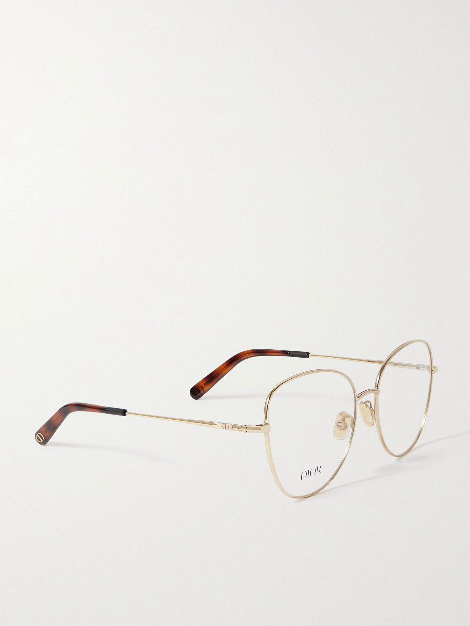 Mini CD O B4U oversized round-frame silver-tone and tortoiseshell acetate optical glasses Gold - 3