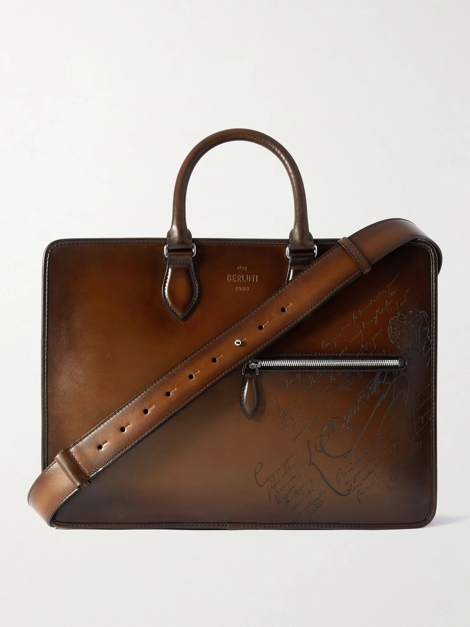 2 Jour Neo Scritto Venezia Leather Briefcase Brown - 1