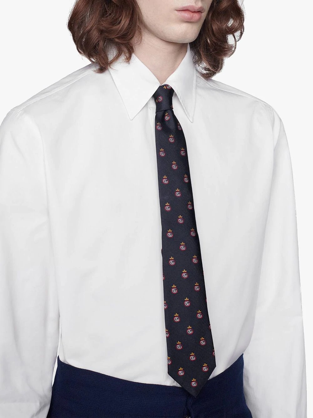 Double G Crown pattern tie - 3