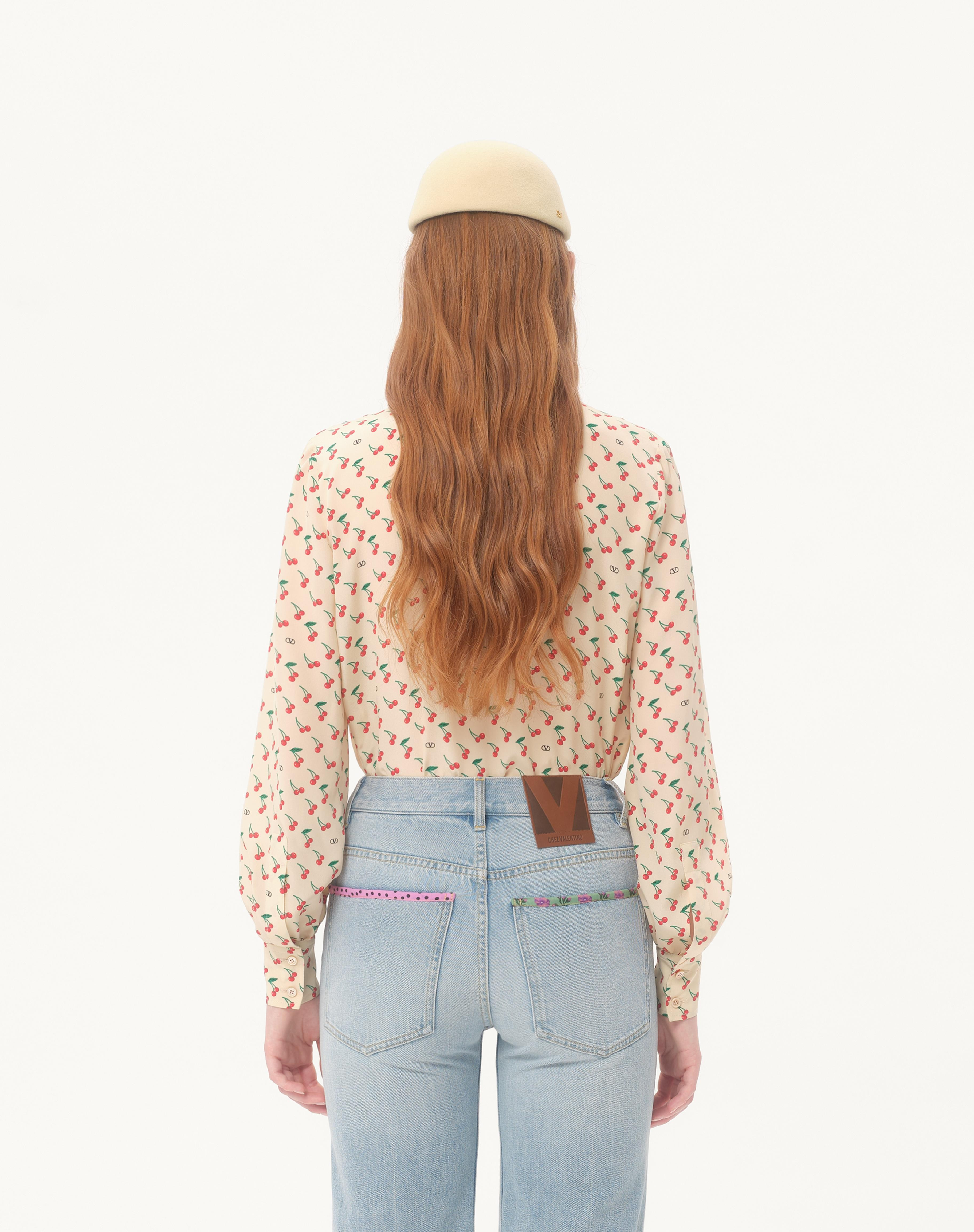 CREPE DE CHINE SHIRT WITH CHERRYFIC PRINT - 7