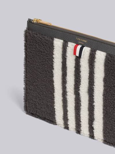Thom Browne Curly Merino Shearling 4-Bar Small Document Holder outlook