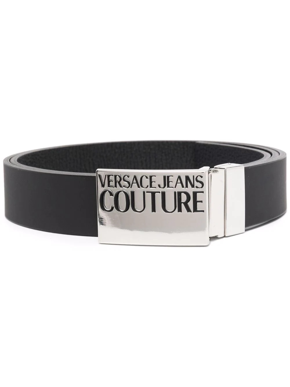 logo plaque leather belt - 1