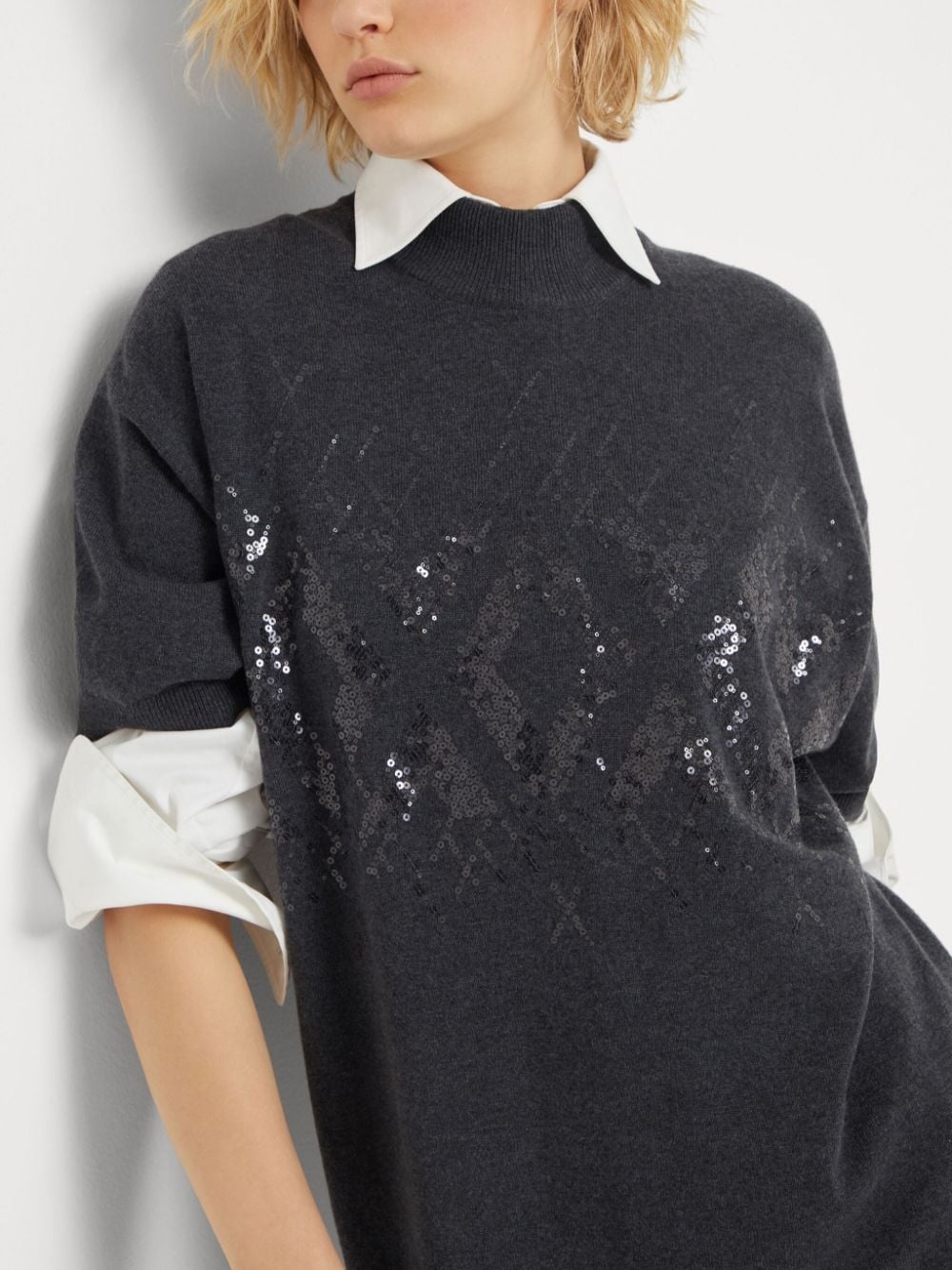 sequin-embellished midi dress - 6