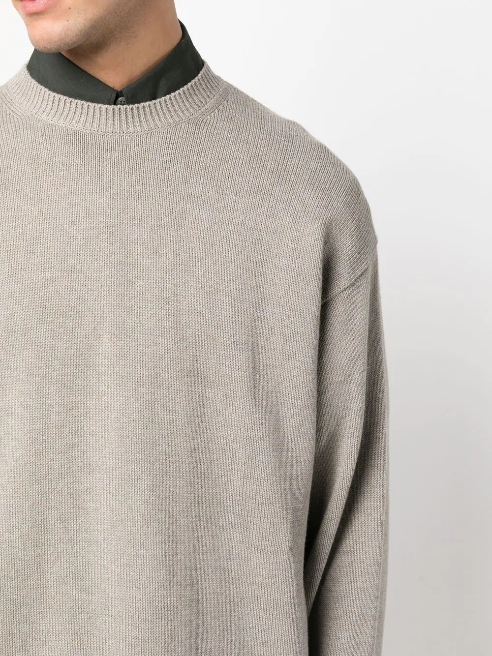 round-neck merino-cotton jumper - 5