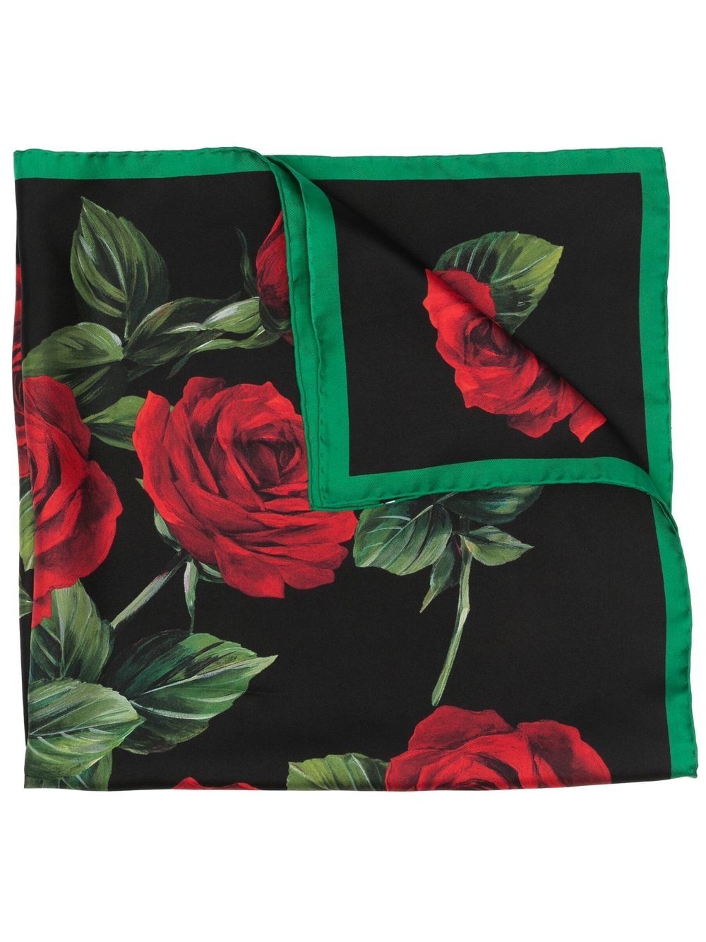 rose-print silk scarf - 1